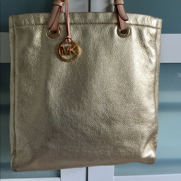 Michael Kors Accessories - Michael Kors Gold Jet Set Tote